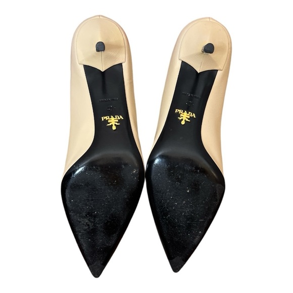 Prada Saffiano Beige Patent Pump SZ 40.5 - Picture 2 of 6